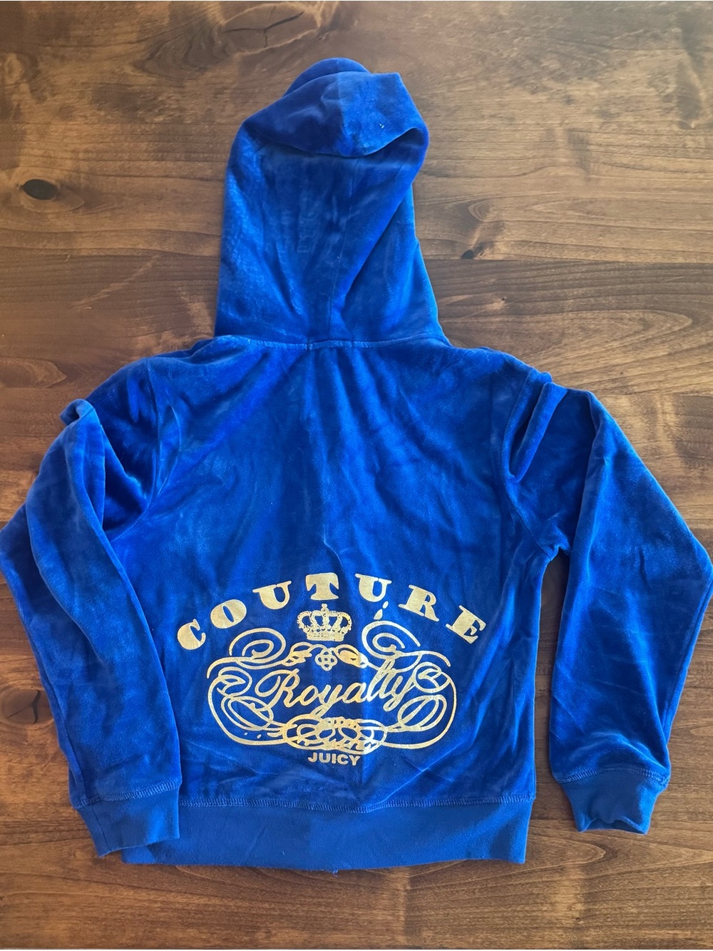 Juicy Couture Royal Blue Velour Lounge Set with Gold 'Couture' Crest - Picture 5 of 10